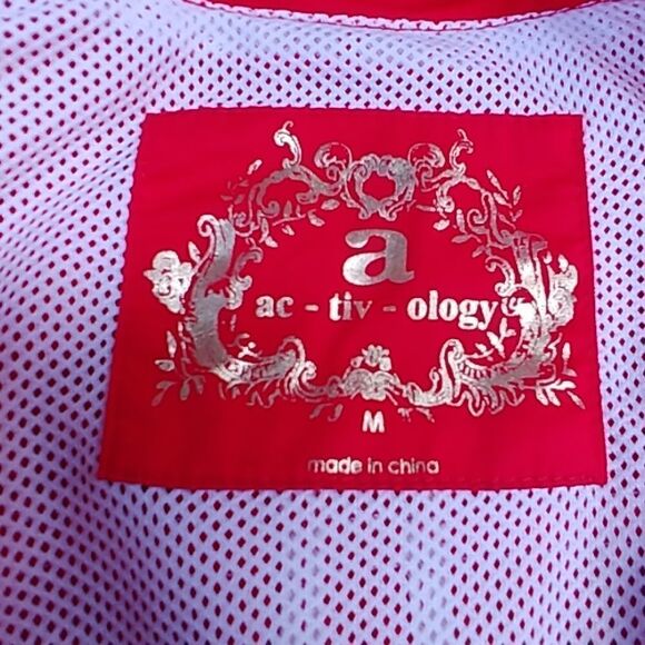 2/$20 Red Scooter Jacket w/White Stitching Size M - Picture 5 of 6
